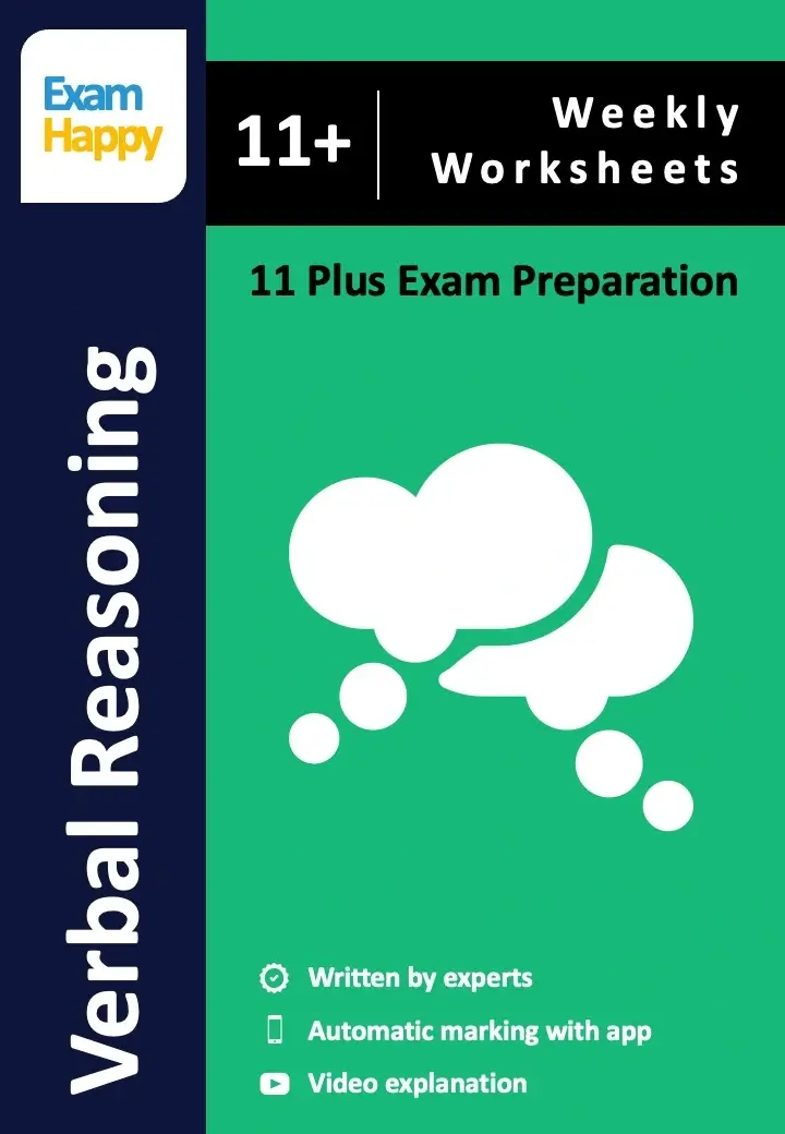 11+ Verbal Worksheet Front Cover