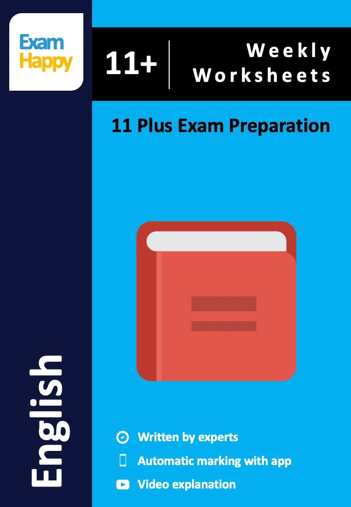 11+ English Worksheet Front Cover
